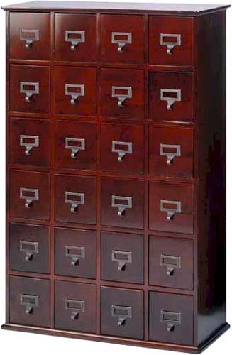 Solid Wood Library 192 Dvd 456 Cd Storage Cabinet W 24 Drawers