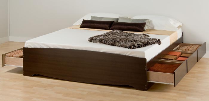 Bedroom Platform King Bed w/ 6 Storage Drawers - NEW | eBay